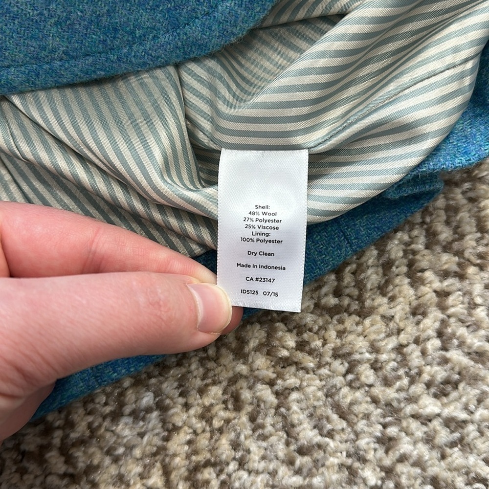 Talbots Blue Wool Blend Blazer - Picture 6 of 7